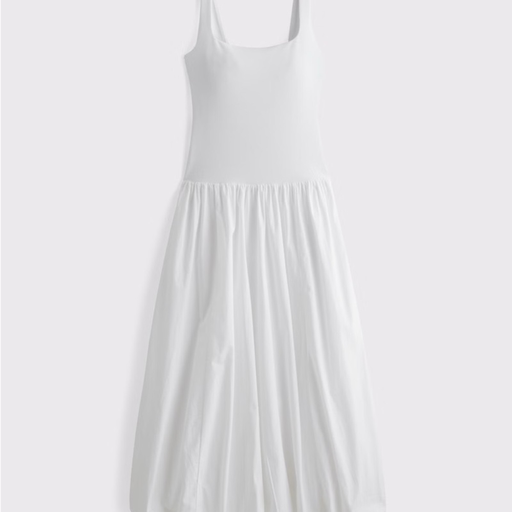 Abercrombie & Fitch Mixed Fabric Bubble Hem Midi Dress Size S - Sold out online! - Picture 7 of 9